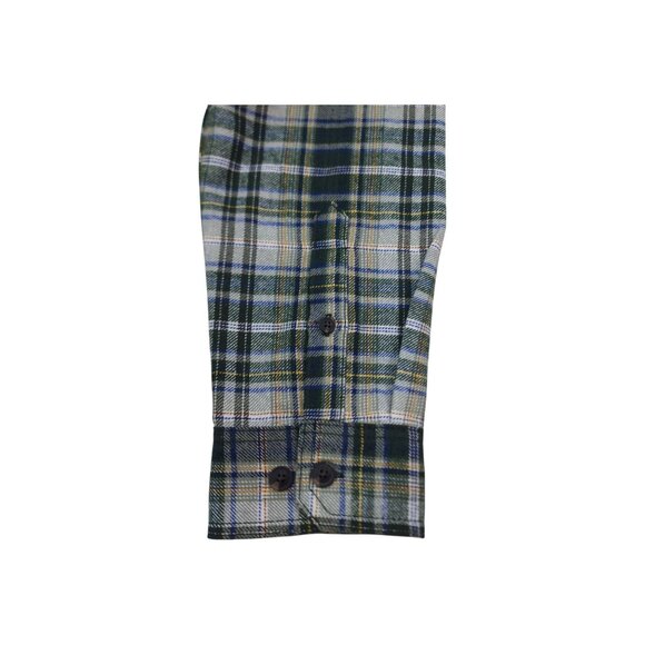 Lee Mens Flannel L Plaid Button-Up Shirt Double Chest Pockets Soft Handfeel - Picture 8 of 9